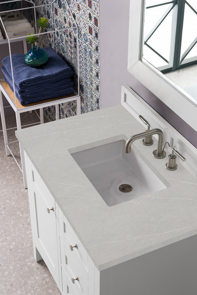 36" Palisades Single Bathroom Vanity, Bright White
