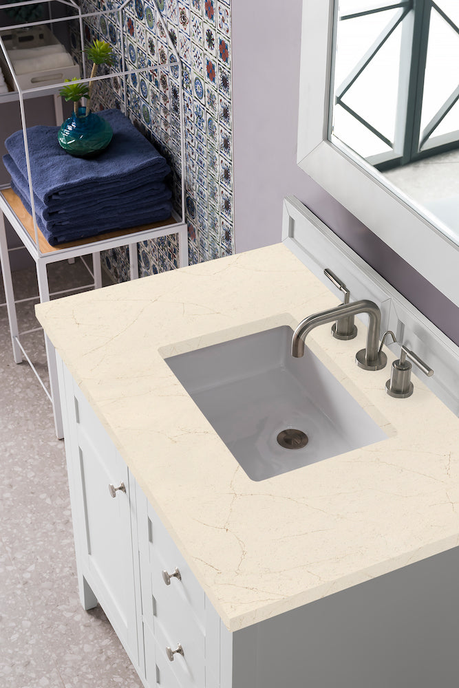 36" Palisades Single Bathroom Vanity, Bright White