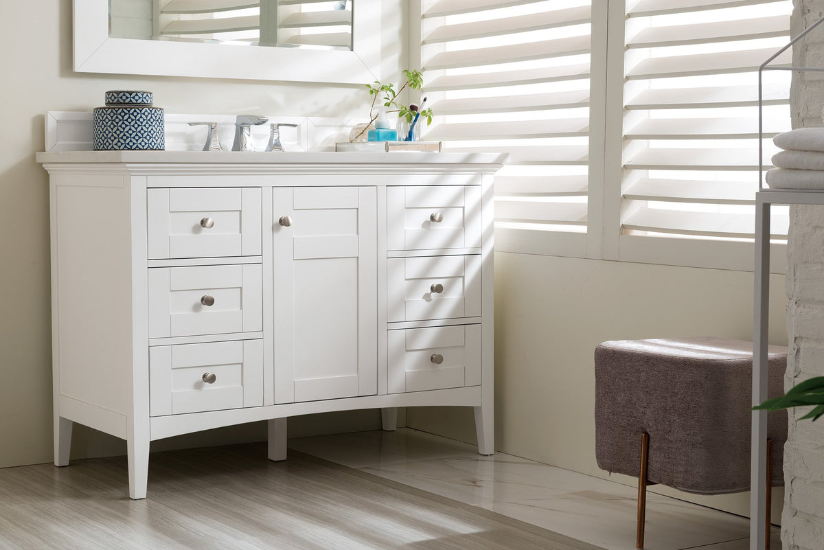 48" Palisades Bright White Single Bathroom Vanity, James Martin Vanities - vanitiesdepot.com