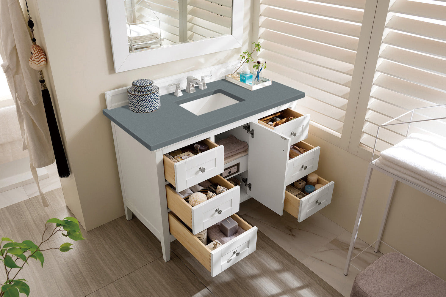 48" Palisades Single Bathroom Vanity, Bright White