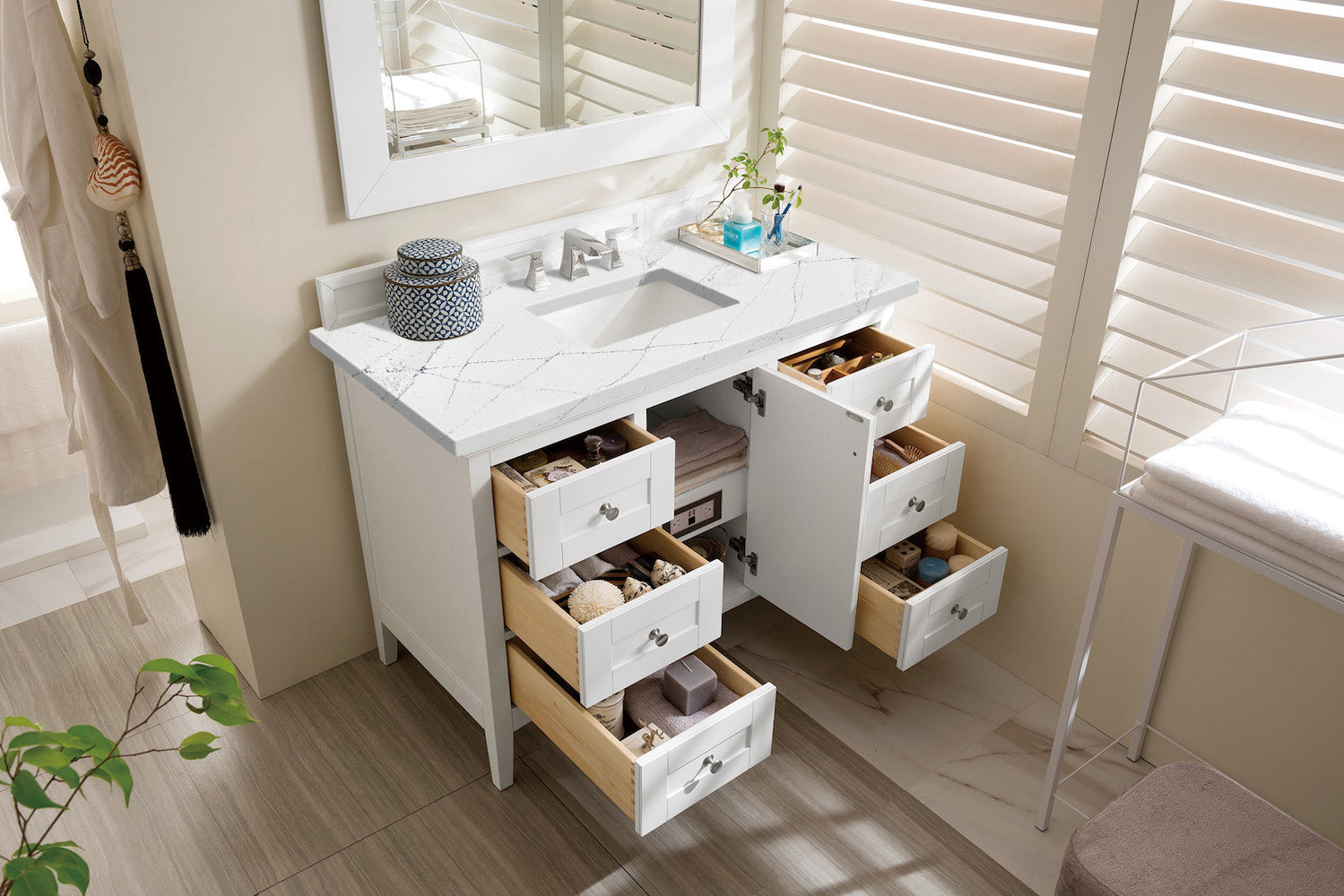 48" Palisades Single Bathroom Vanity, Bright White