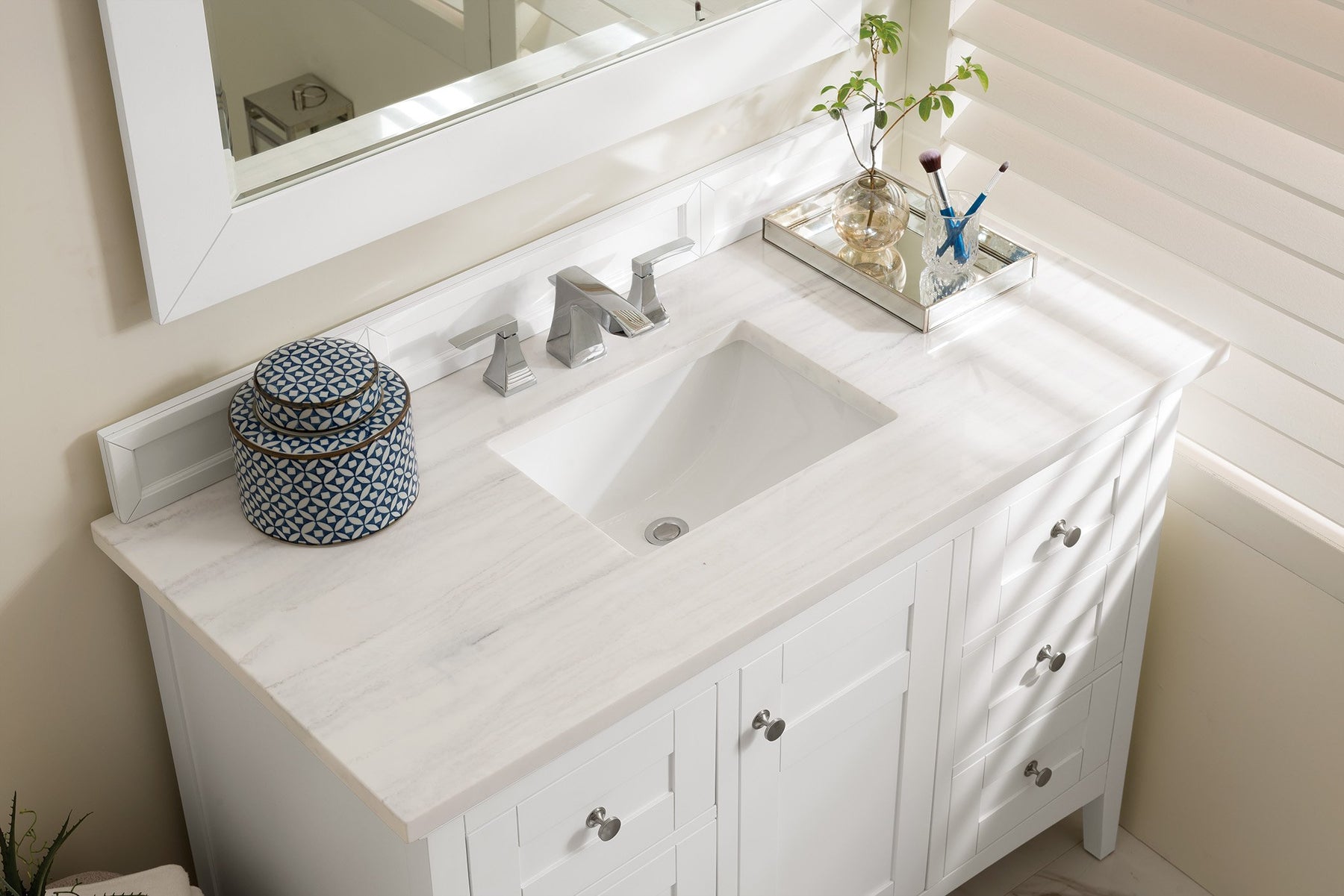 48" Palisades Bright White Single Bathroom Vanity, James Martin Vanities - vanitiesdepot.com