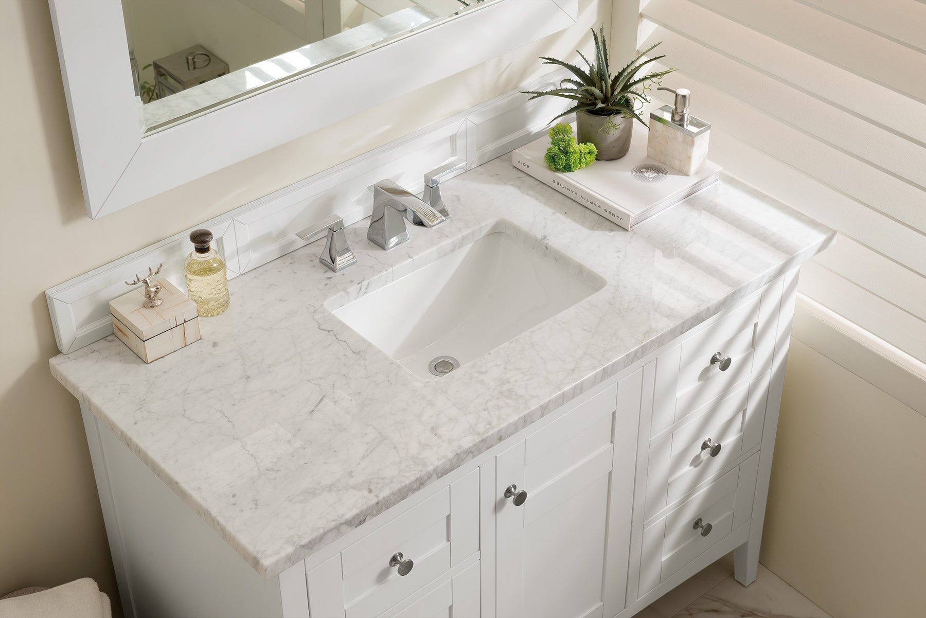48" Palisades Bright White Single Bathroom Vanity, James Martin Vanities - vanitiesdepot.com