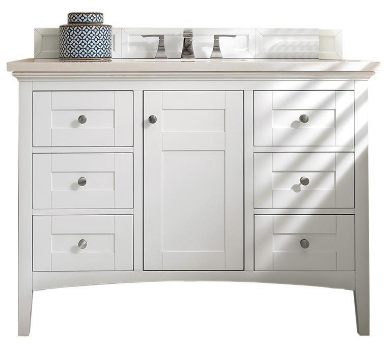 48" Palisades Bright White Single Bathroom Vanity, James Martin Vanities - vanitiesdepot.com