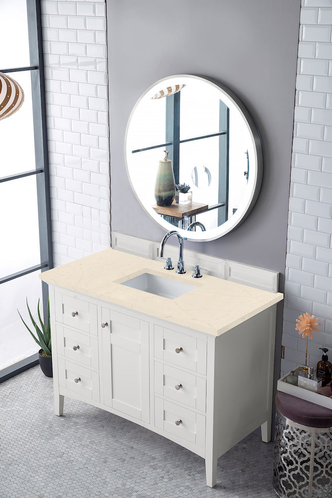 48" Palisades Single Bathroom Vanity, Bright White