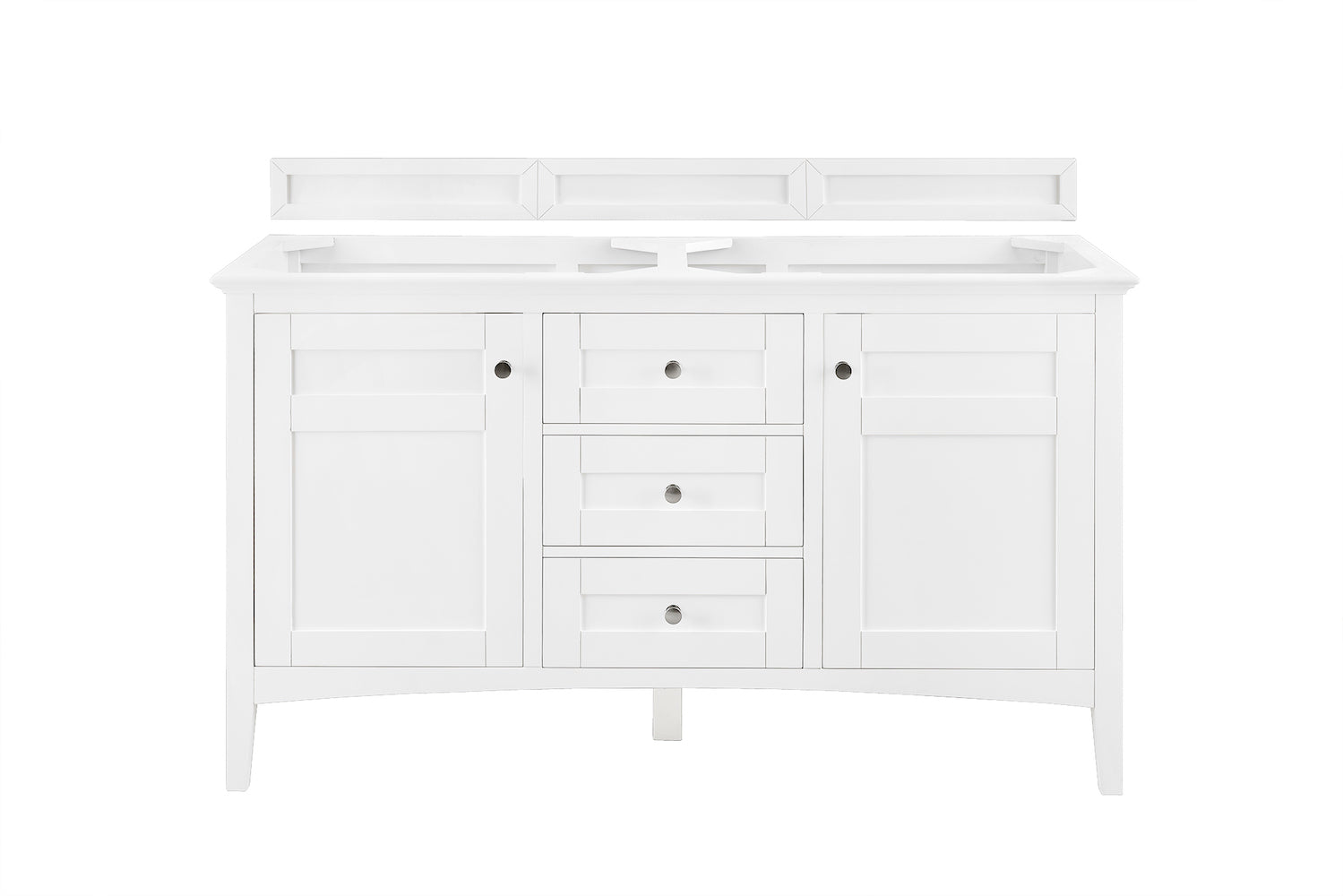 60" Palisades Double Bathroom Vanity, Bright White