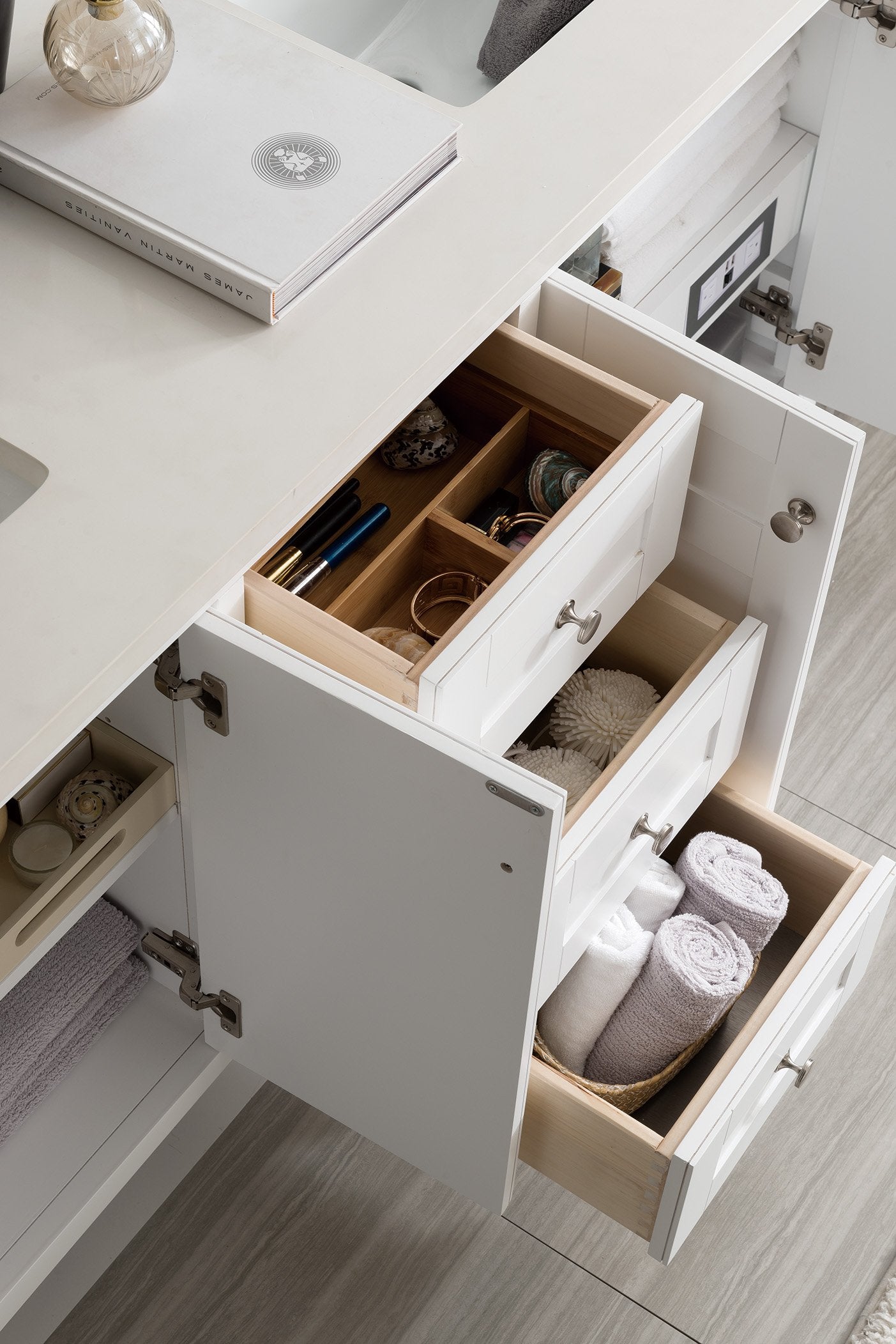 72" Palisades Bright White Double Bathroom Vanity, James Martin Vanities - vanitiesdepot.com