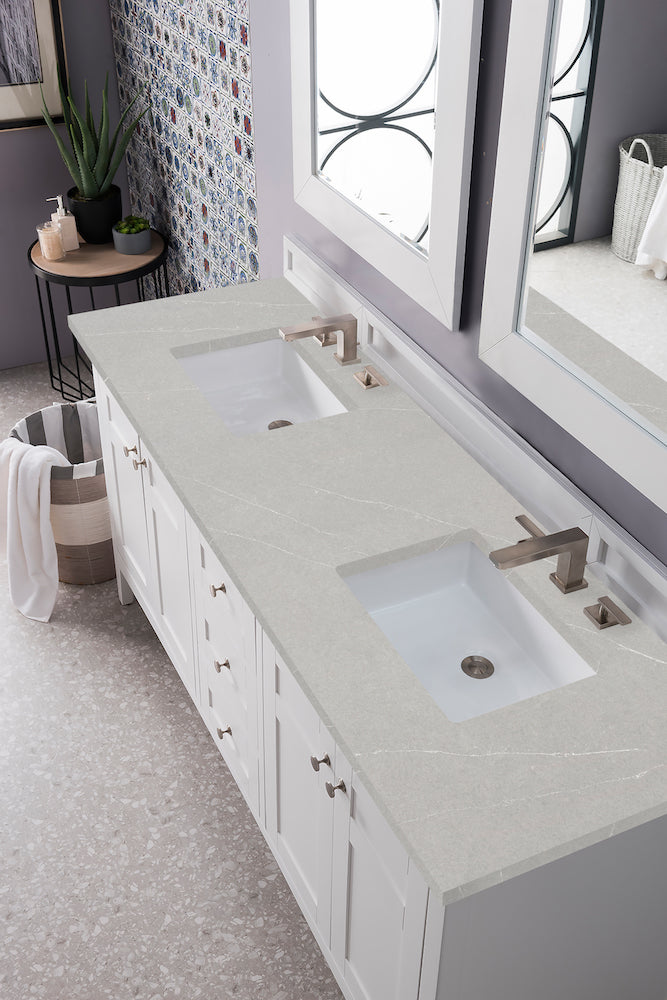 72" Palisades Double Bathroom Vanity, Bright White
