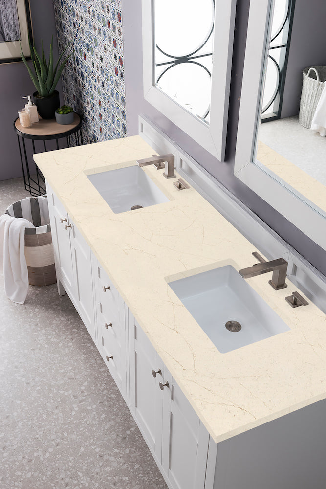 72" Palisades Double Bathroom Vanity, Bright White