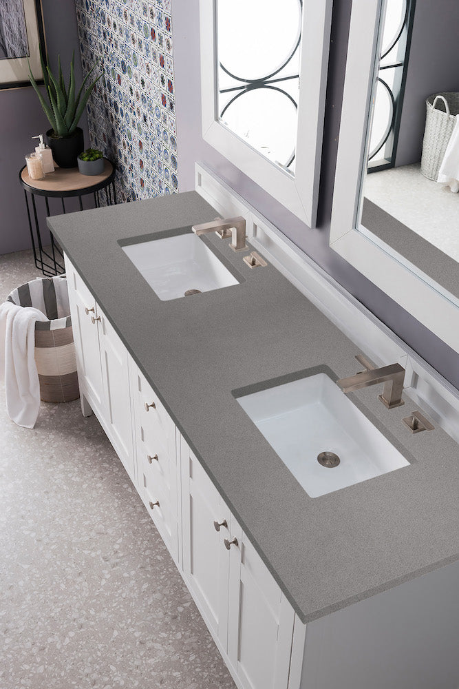 72" Palisades Double Bathroom Vanity, Bright White