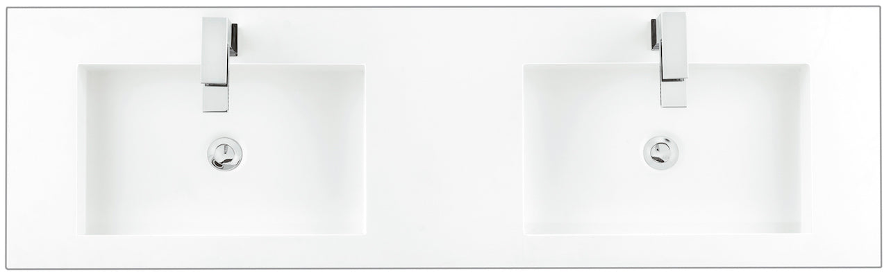 59" Mercer Island Double Sink Bathroom Vanity, Ash Gray w/ Brushed Nickel