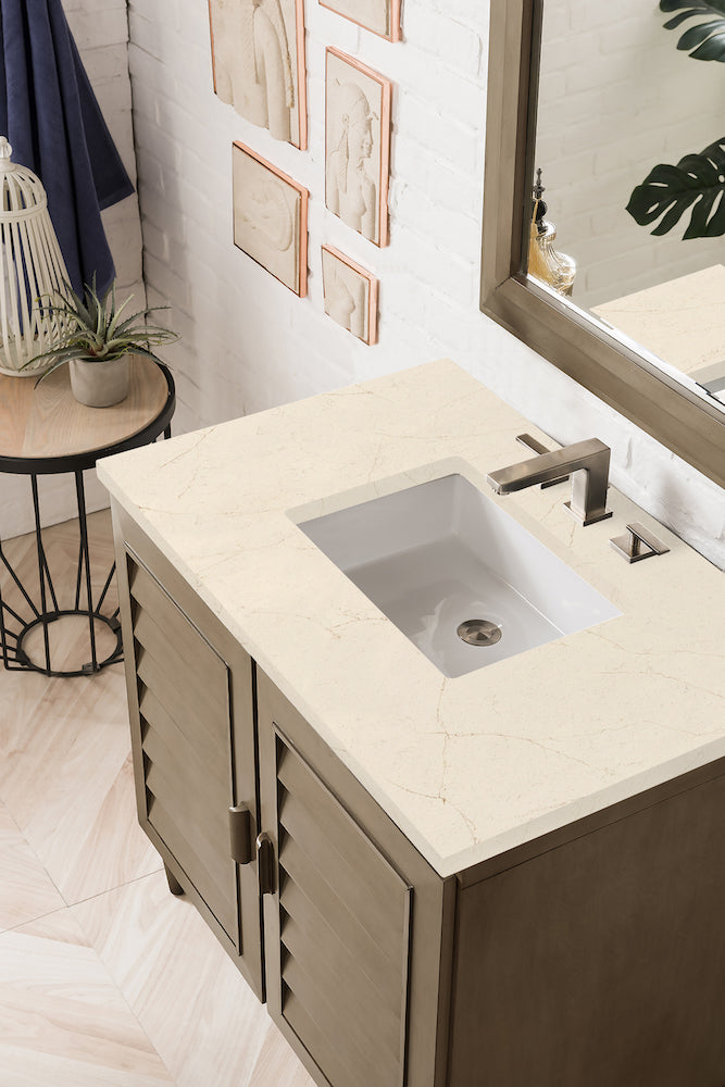 36" Portland Single Bathroom Vanity, Whitewashed Walnut