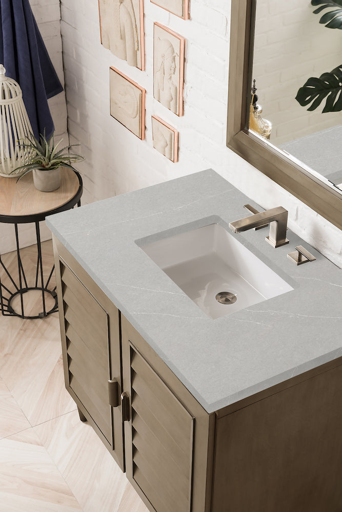 36" Portland Single Bathroom Vanity, Whitewashed Walnut