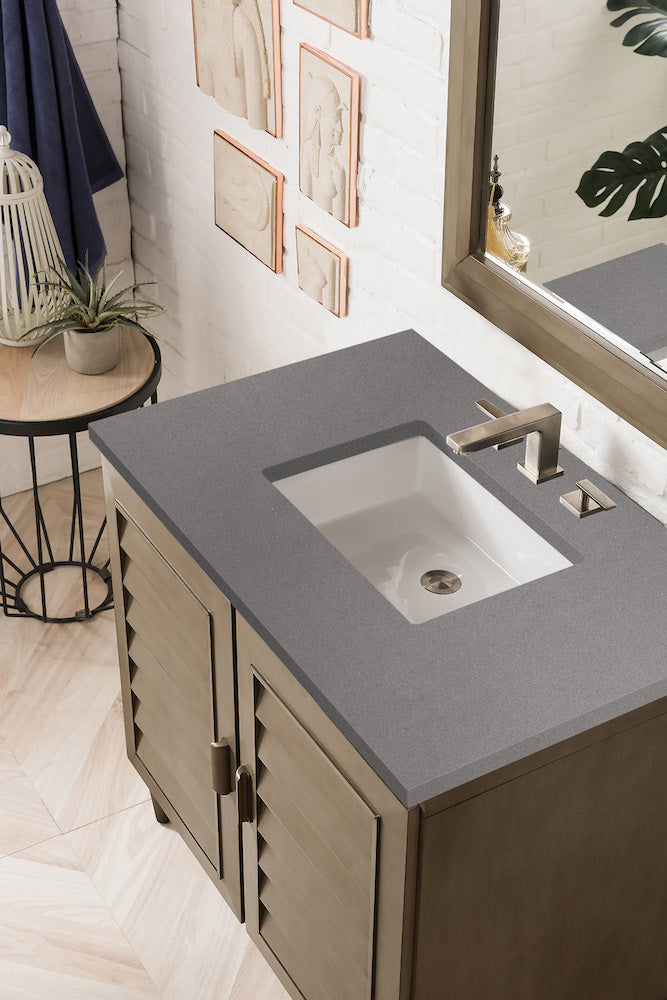 36" Portland Single Bathroom Vanity, Whitewashed Walnut