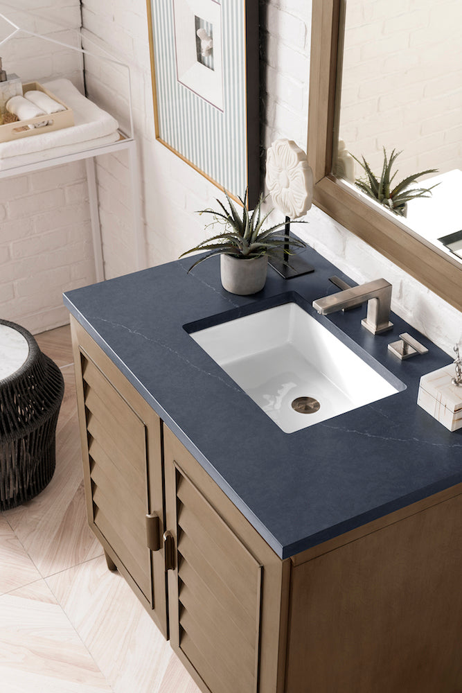 36" Portland Single Bathroom Vanity, Whitewashed Walnut