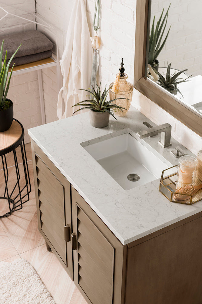 36" Portland Single Bathroom Vanity, Whitewashed Walnut