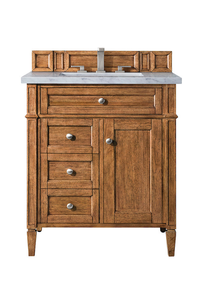 30" Brittany Single Sink Bathroom Vanity, Saddle Brown