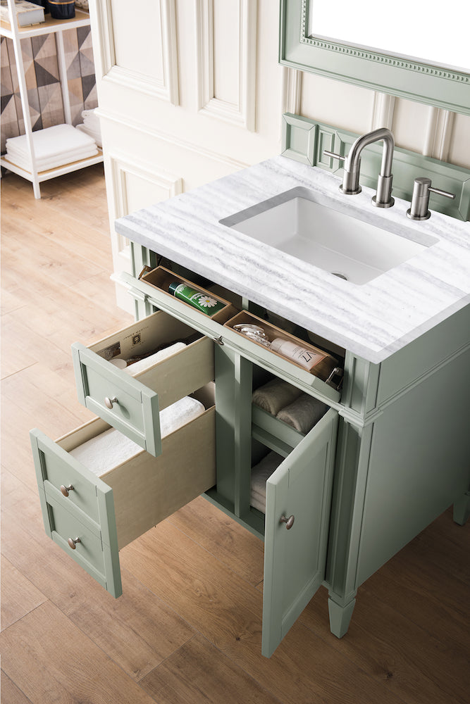 30" Brittany Single Sink Bathroom Vanity, Sage Green