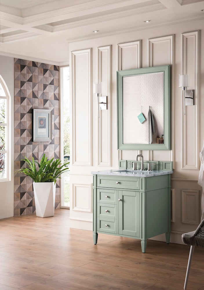 30" Brittany Single Sink Bathroom Vanity, Sage Green