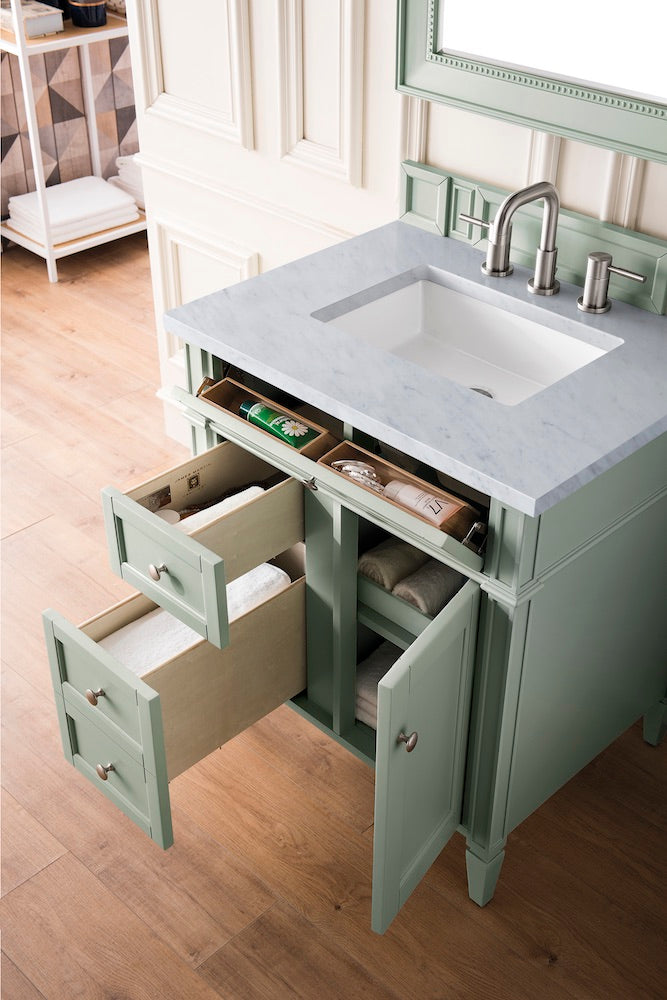 30" Brittany Single Sink Bathroom Vanity, Sage Green