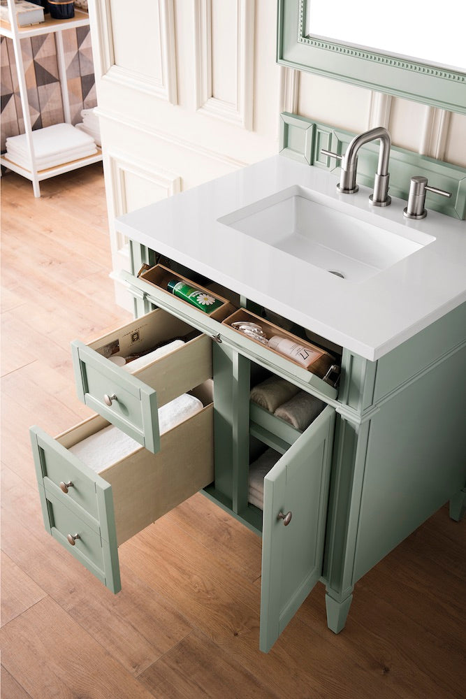 30" Brittany Single Sink Bathroom Vanity, Sage Green