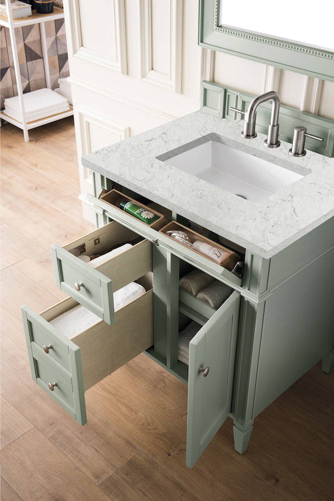 30" Brittany Single Sink Bathroom Vanity, Sage Green
