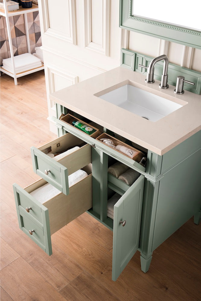 30" Brittany Single Sink Bathroom Vanity, Sage Green