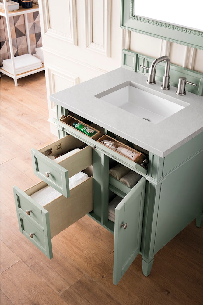 30" Brittany Single Sink Bathroom Vanity, Sage Green