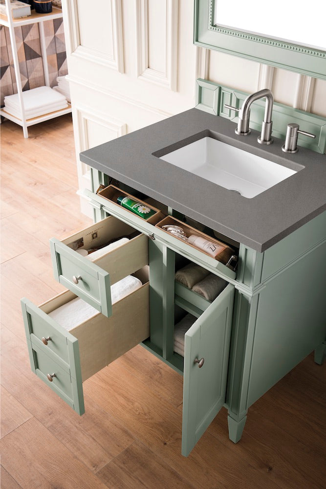 30" Brittany Single Sink Bathroom Vanity, Sage Green