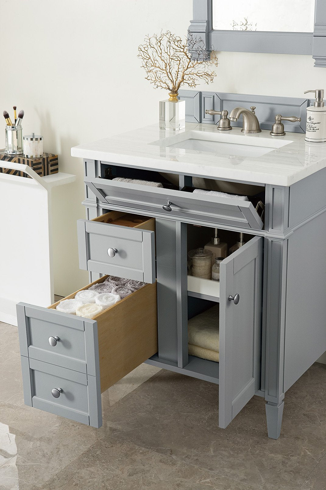 30" Brittany Urban Gray Single Sink Bathroom Vanity, James Martin Vanities - vanitiesdepot.com
