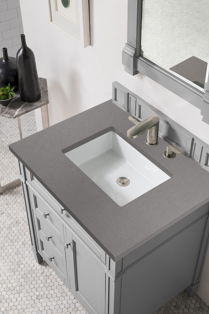 30" Brittany Single Sink Bathroom Vanity, Urban Gray
