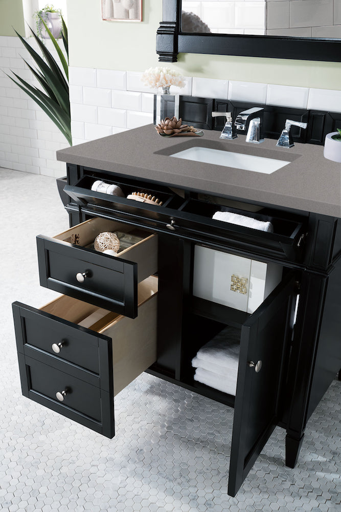 36" Brittany Single Bathroom Vanity, Black Onyx