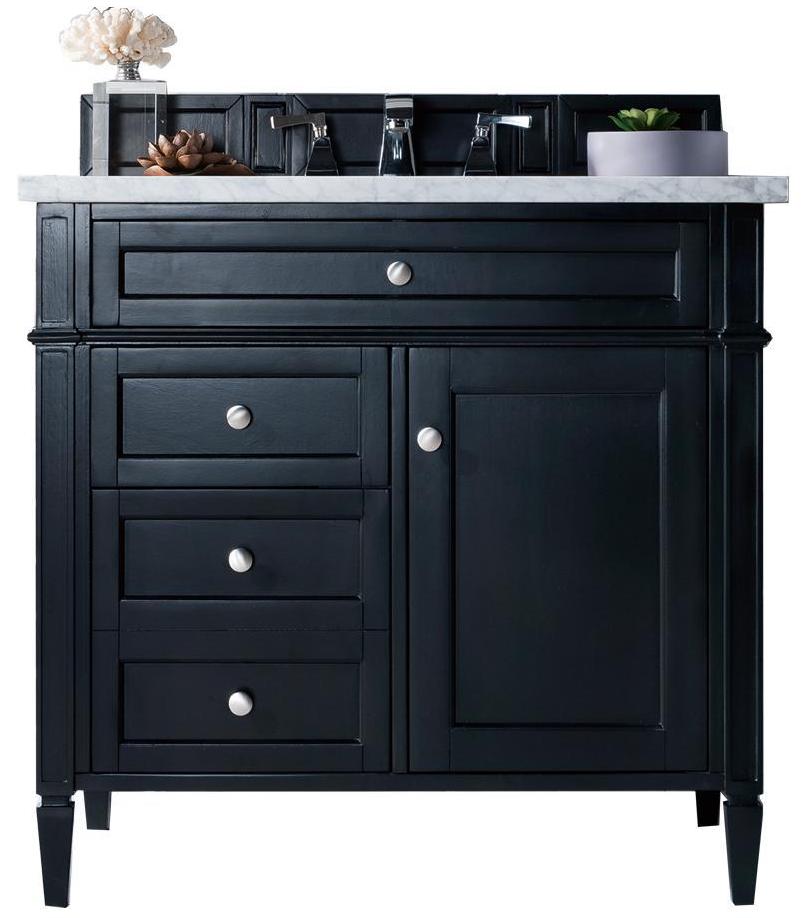 36" Brittany Black Onyx Single Bathroom Vanity, James Martin Vanities - vanitiesdepot.com
