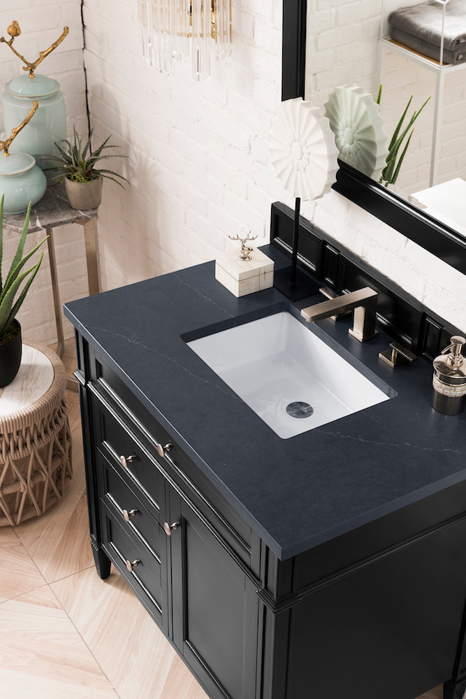 36" Brittany Single Bathroom Vanity, Black Onyx