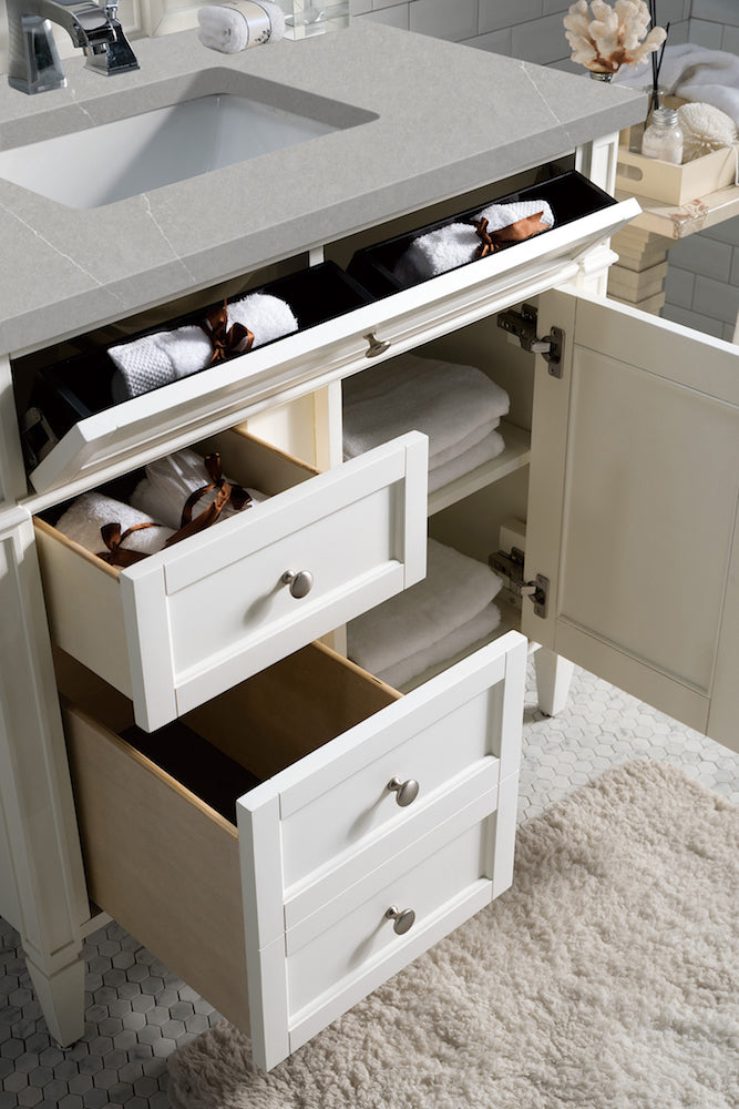 36" Brittany Single Bathroom Vanity, Bright White