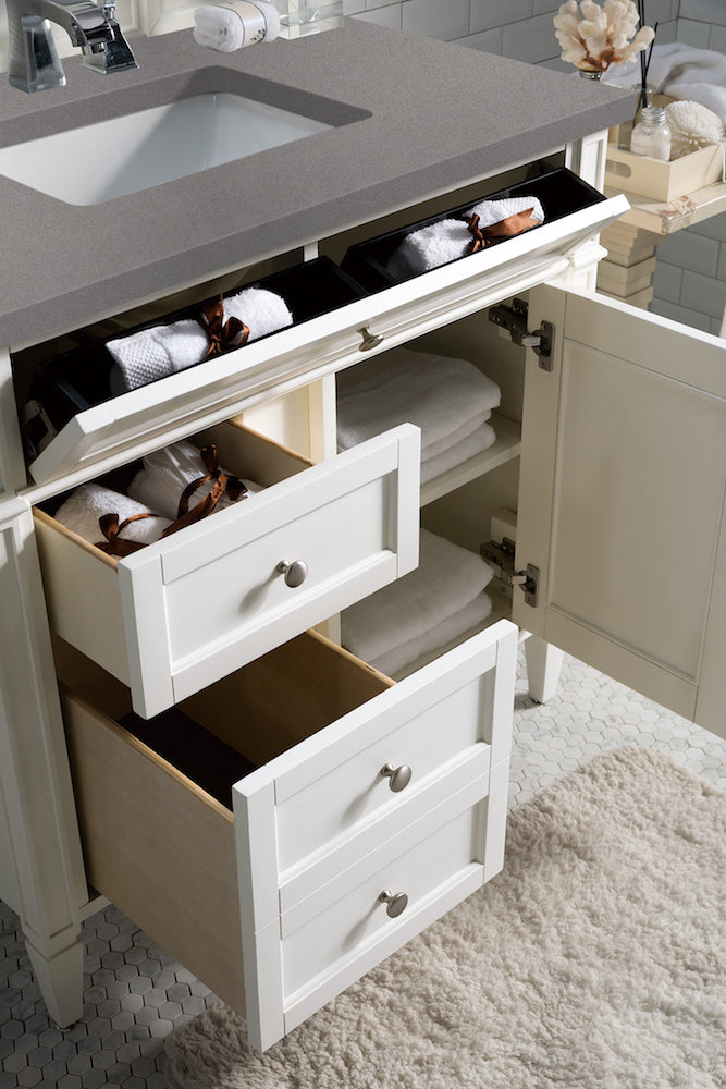 36" Brittany Single Bathroom Vanity, Bright White