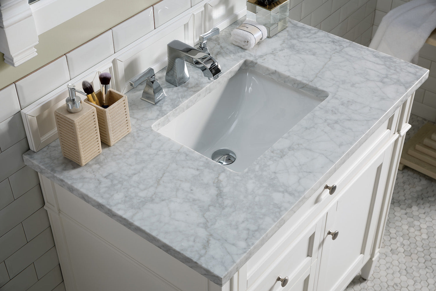 36" Brittany Single Bathroom Vanity, Bright White