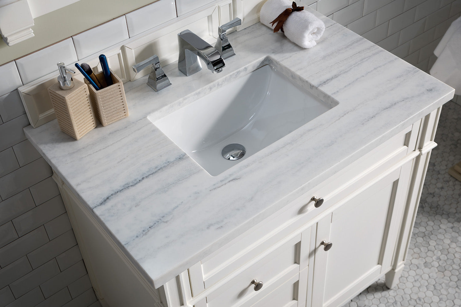 36" Brittany Single Bathroom Vanity, Bright White