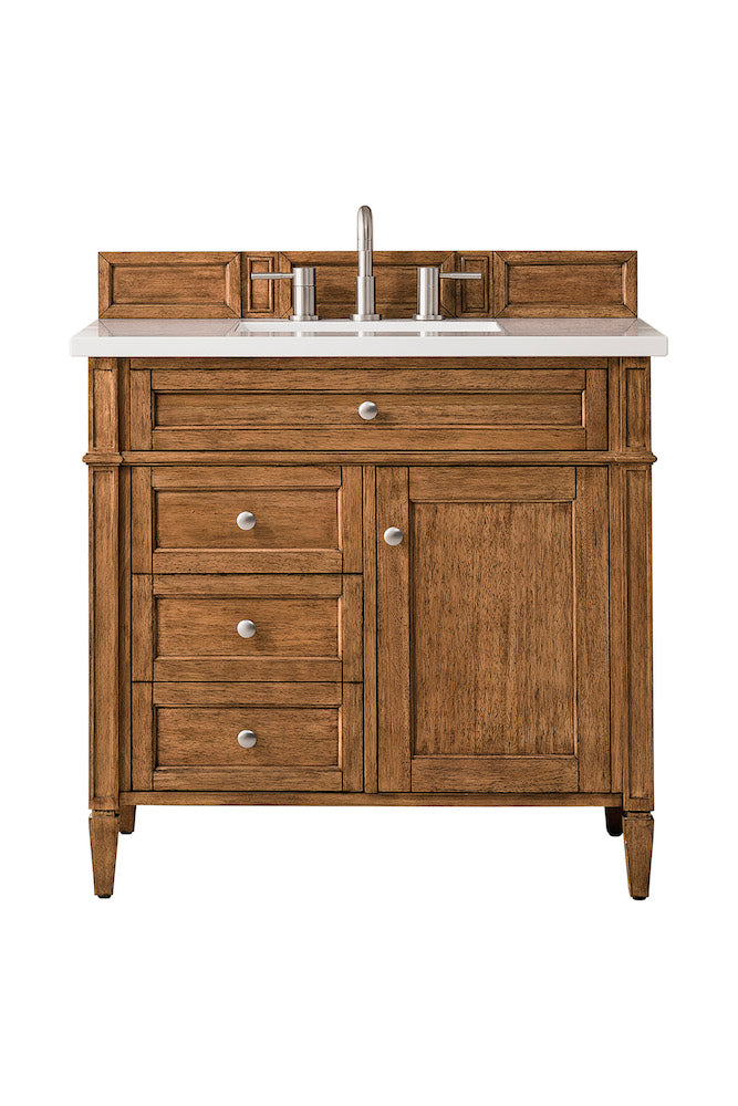 36" Brittany Single Bathroom Vanity, Saddle Brown