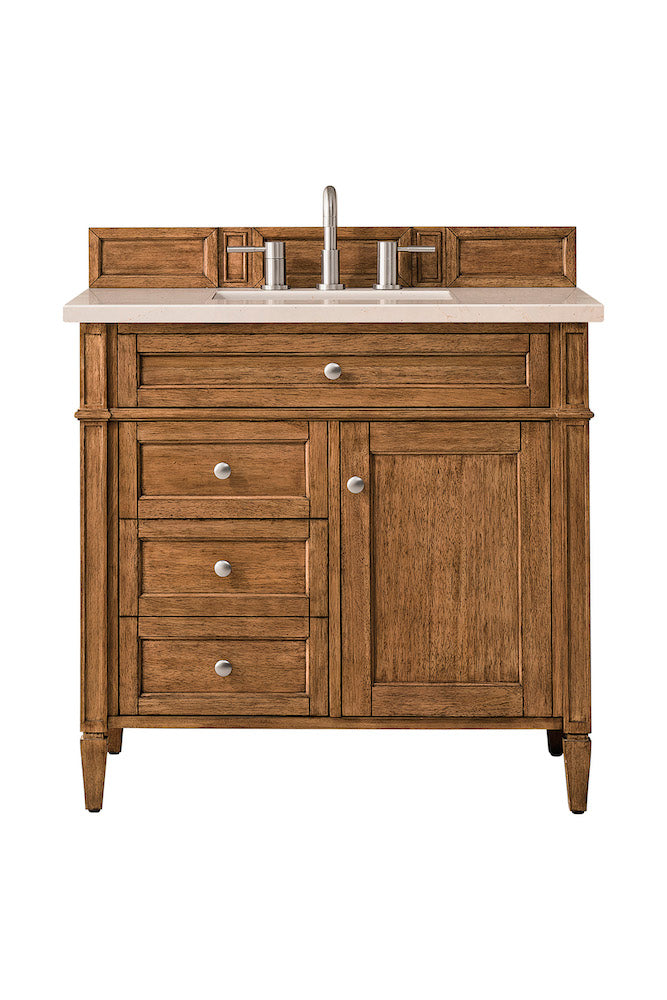 36" Brittany Single Bathroom Vanity, Saddle Brown