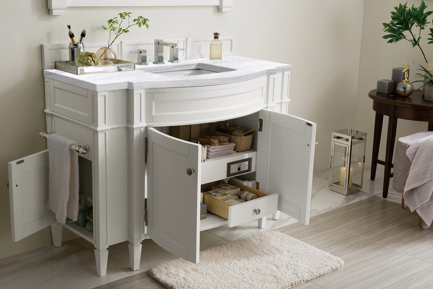 46" Brittany Single Bathroom Vanity, Bright White