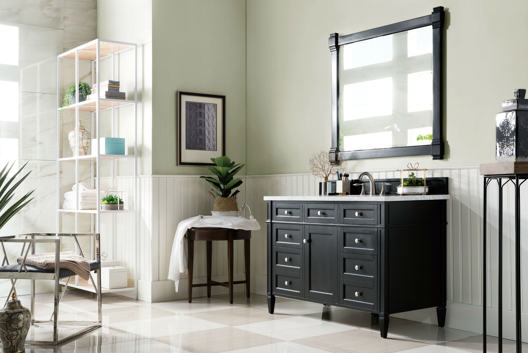48" Brittany Single Bathroom Vanity Black Onyx, James Martin Vanities - vanitiesdepot.com