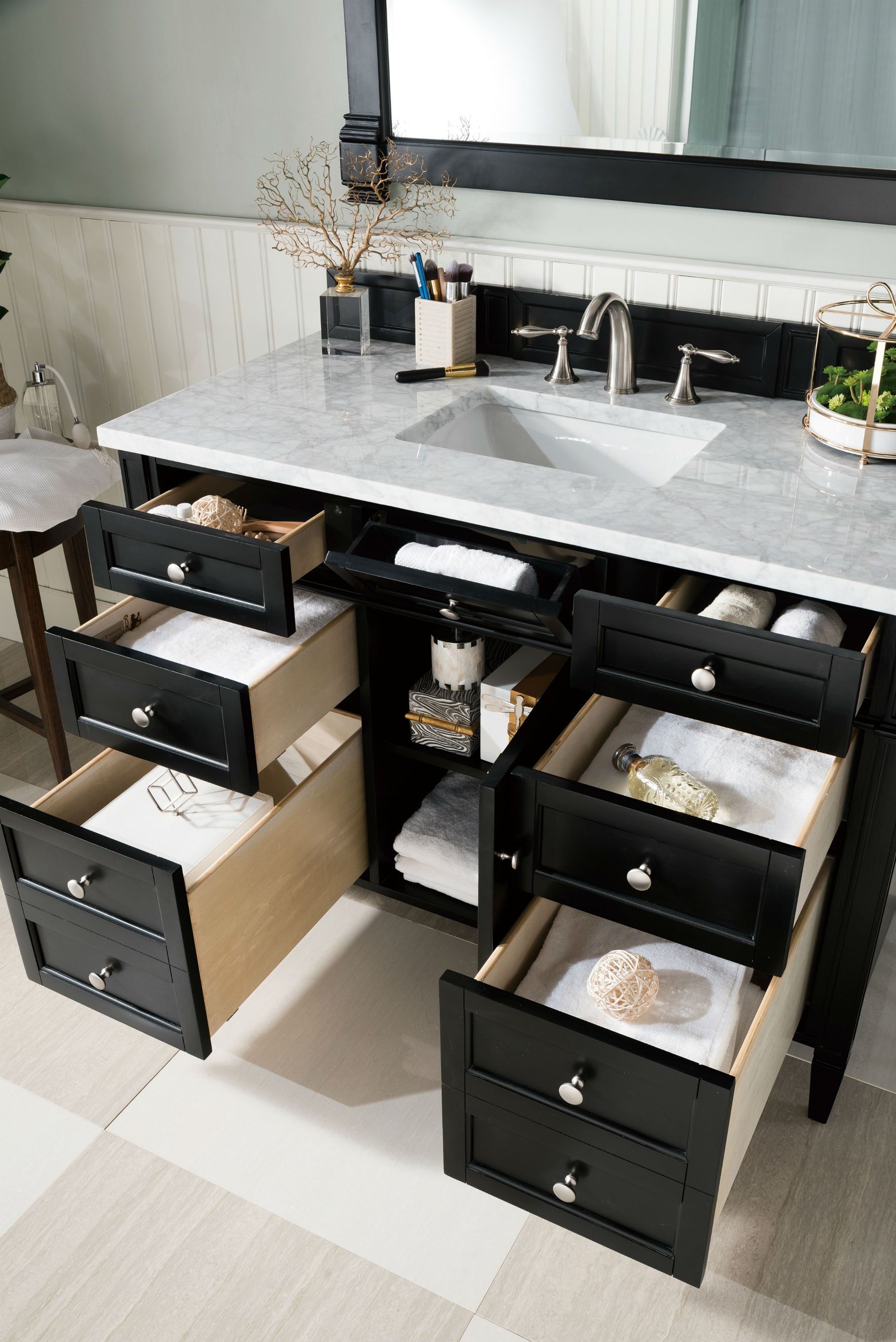 48" Brittany Single Bathroom Vanity Black Onyx, James Martin Vanities - vanitiesdepot.com