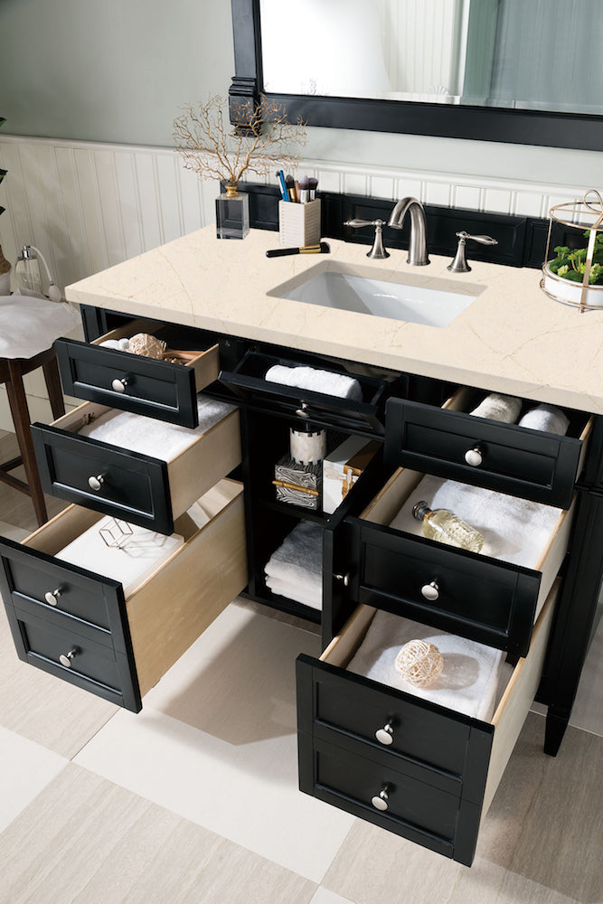 48" Brittany Single Bathroom Vanity, Black Onyx