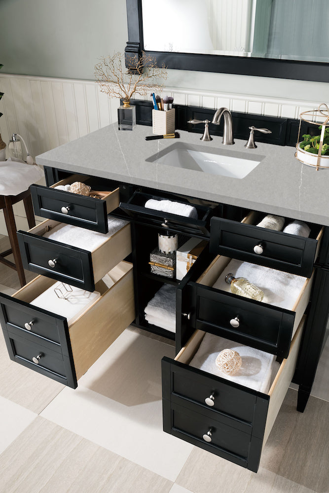 48" Brittany Single Bathroom Vanity, Black Onyx