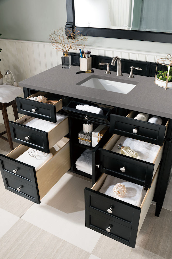 48" Brittany Single Bathroom Vanity, Black Onyx