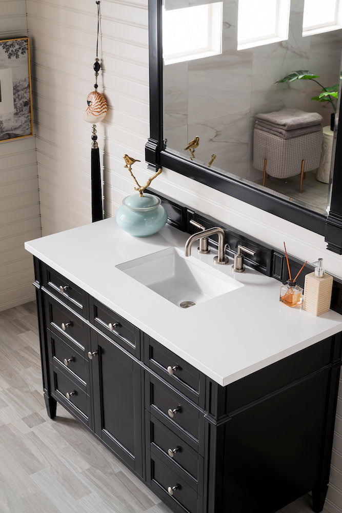 48" Brittany Single Bathroom Vanity, Black Onyx