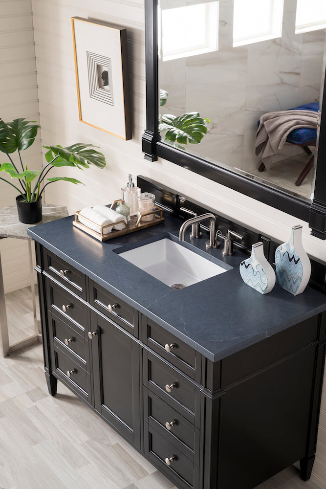 48" Brittany Single Bathroom Vanity, Black Onyx