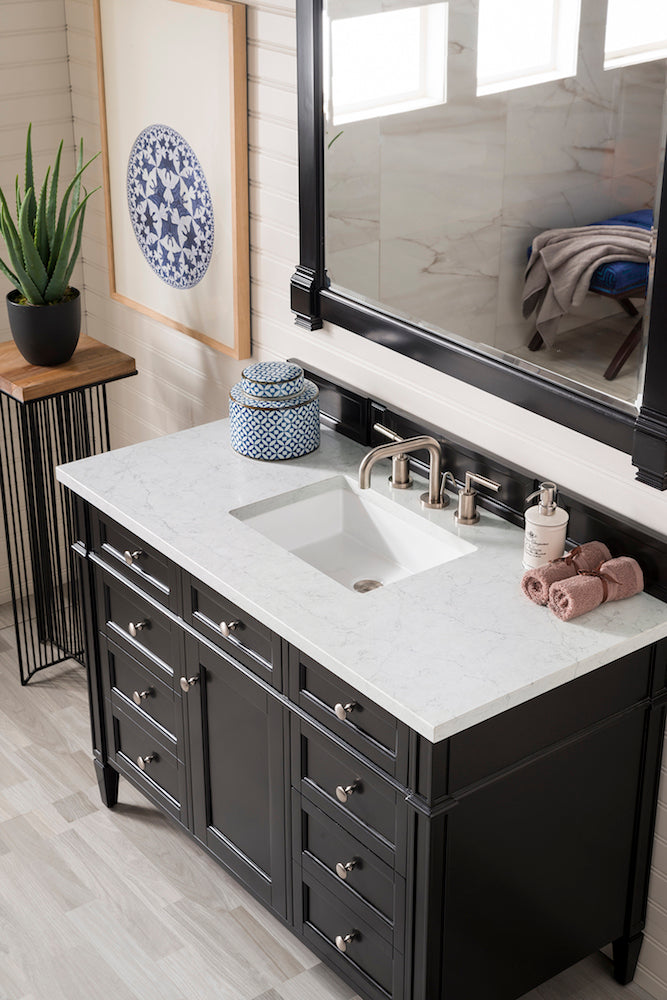 48" Brittany Single Bathroom Vanity, Black Onyx