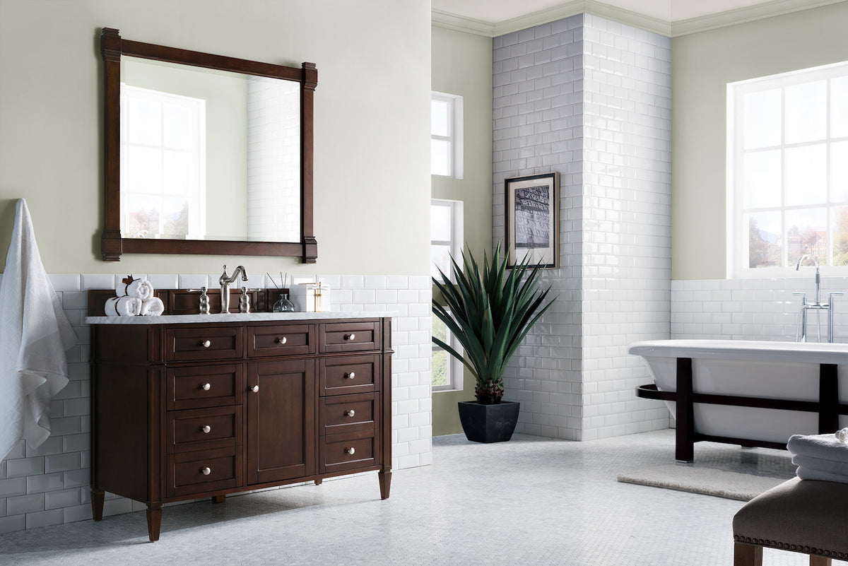 48" Brittany Single Bathroom Vanity, Burnished Mahogany